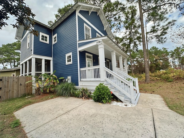 exterior space with a porch