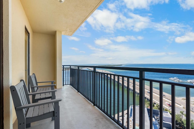 balcony with a water view