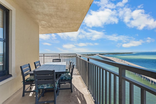 balcony with a water view