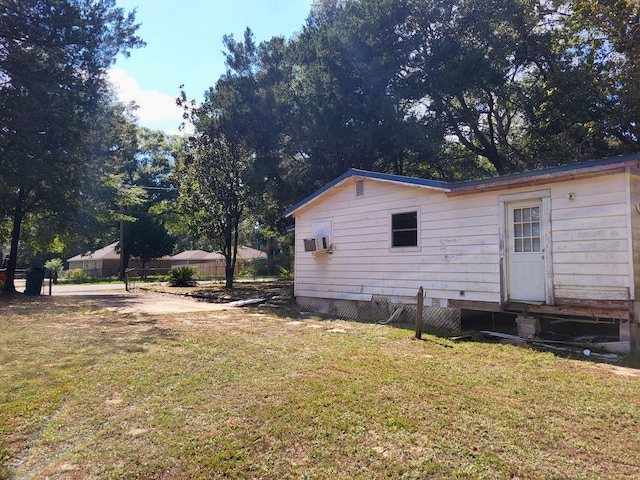 exterior space with a yard