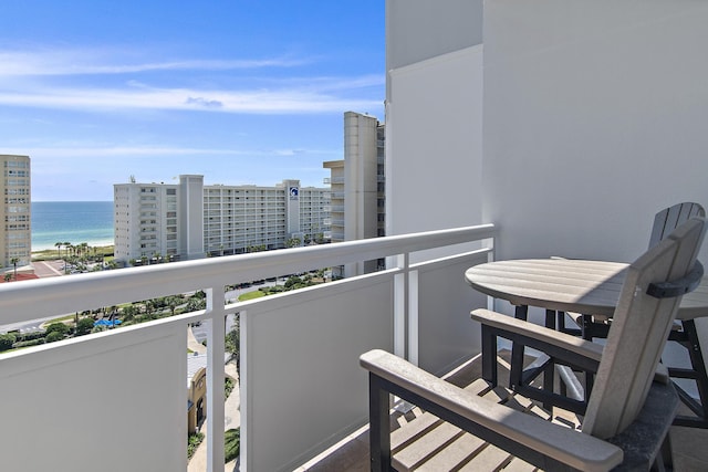 balcony with a water view