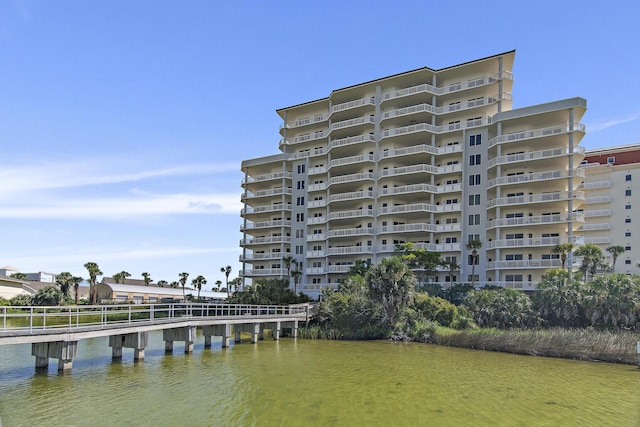 exterior space featuring a water view