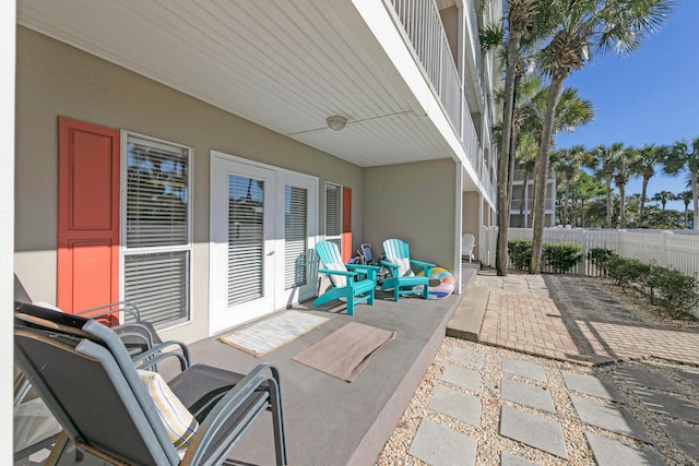 view of patio featuring french doors