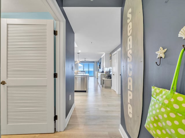 hallway featuring light hardwood / wood-style flooring