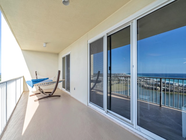 balcony with a water view