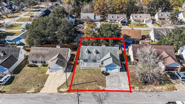 439 Northview Ln, Crestview, FL 32536 - aerial perspective of suburban area featuring property parcel outlined