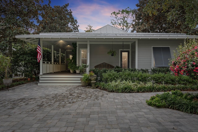 exterior space with a porch