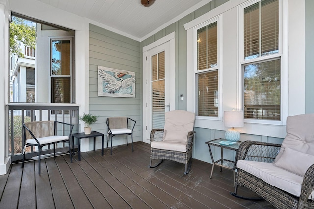 wooden deck with a porch