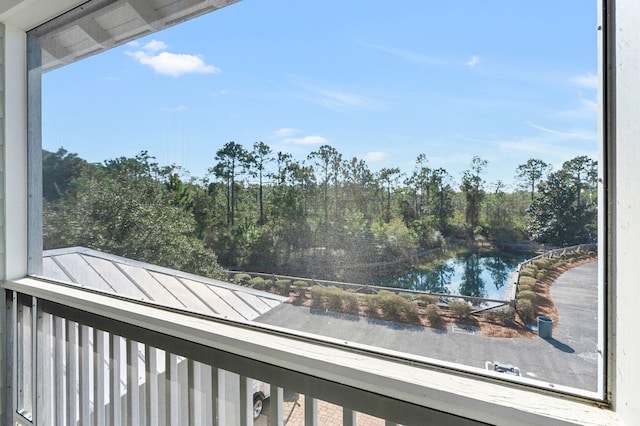 balcony with a water view