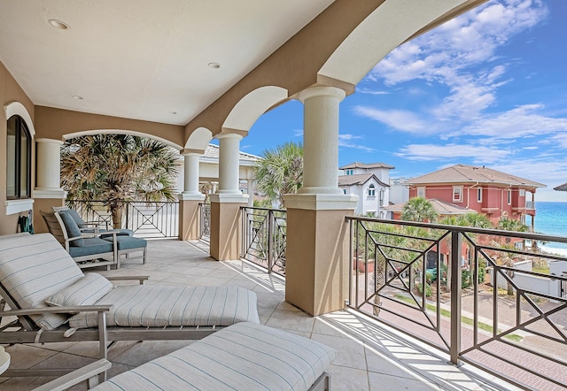 balcony with a water view