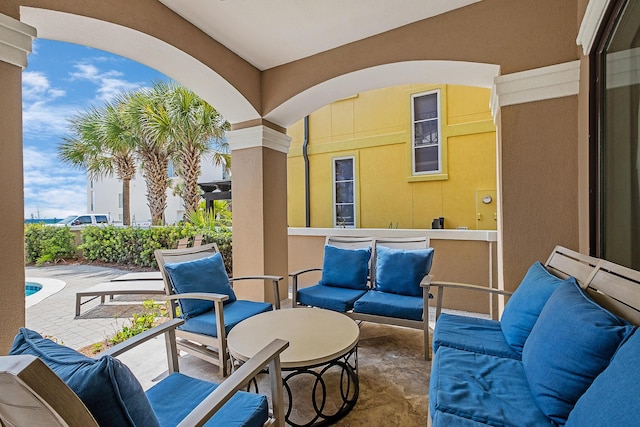 view of patio / terrace with an outdoor hangout area