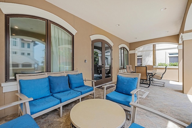 view of patio / terrace featuring an outdoor living space