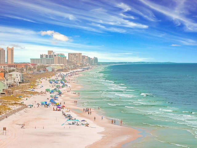 water view featuring a beach view