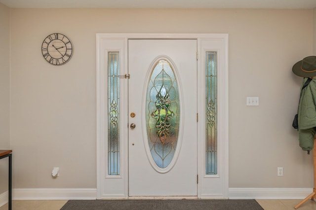 view of tiled foyer entrance