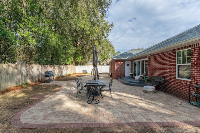 view of patio with grilling area