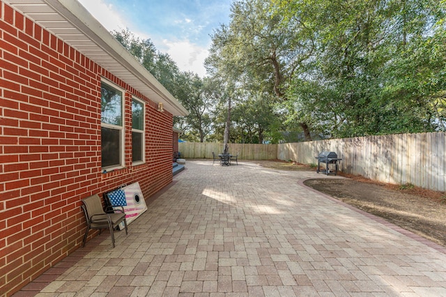 view of patio / terrace with a grill