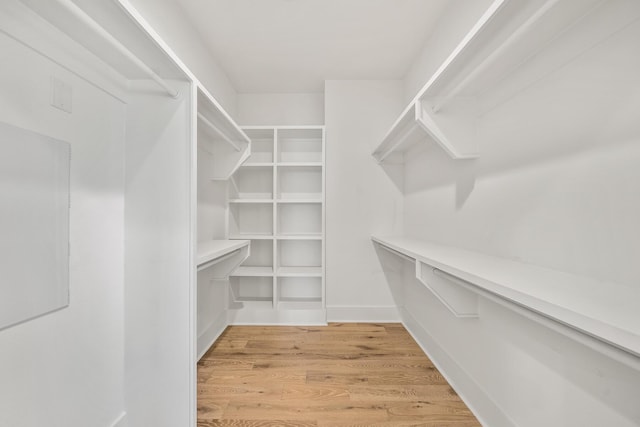 walk in closet featuring light hardwood / wood-style floors