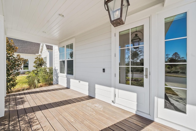 deck featuring a porch