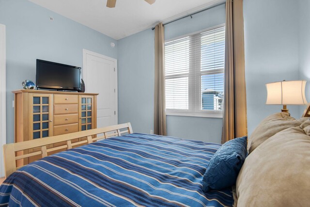 bedroom with a ceiling fan