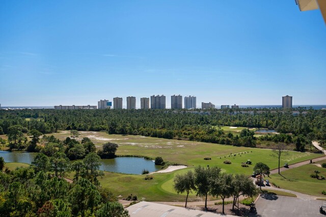 bird's eye view with a view of city and a water view