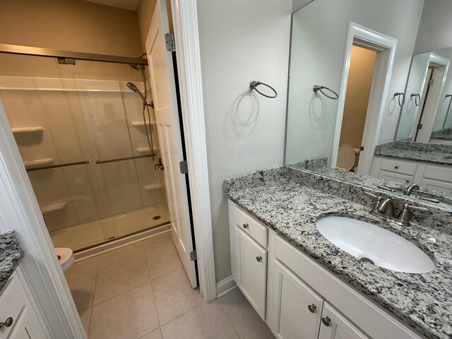 238 Partridge Ln, Freeport, FL 32439 - bathroom with a shower stall, vanity, and tile patterned flooring