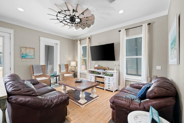 living room featuring light hardwood / wood-style floors