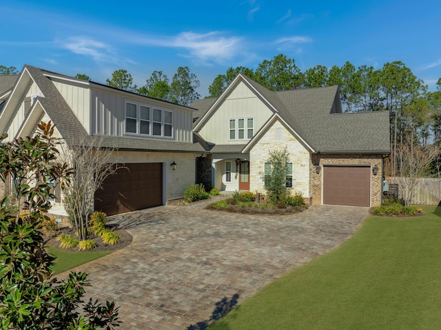 view of front of home with a garage