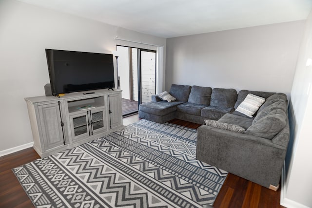 living room featuring hardwood / wood-style flooring