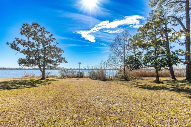 view of yard featuring a water view