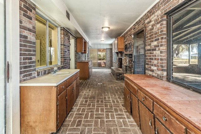 interior space featuring sink