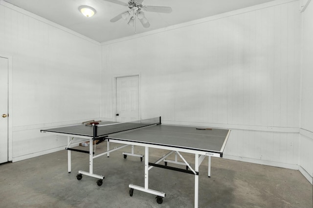 7646 Gulf Blvd, Navarre, FL 32566 - playroom featuring concrete flooring and a ceiling fan