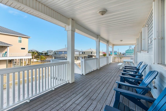 deck with a porch