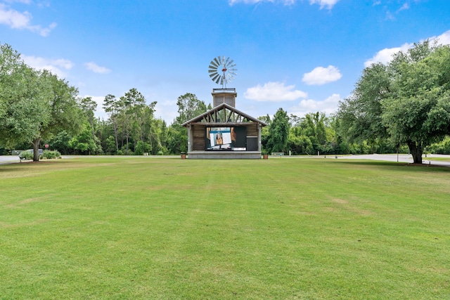 view of community featuring a yard