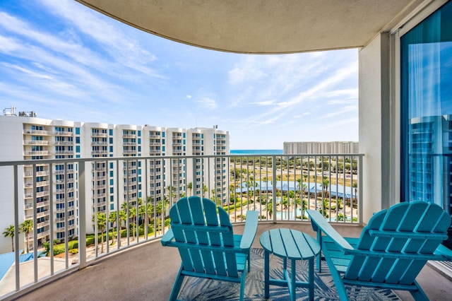 balcony with a water view