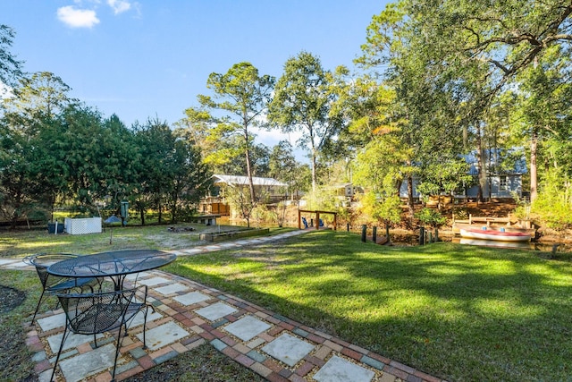 view of yard with a patio