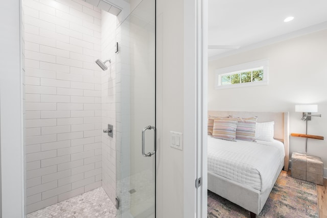 bathroom with an enclosed shower