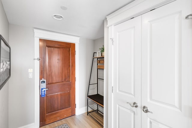 entrance foyer featuring light hardwood / wood-style flooring