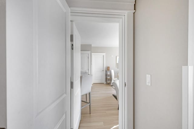 hallway featuring light wood-type flooring