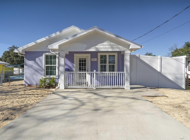 view of front of home with a porch