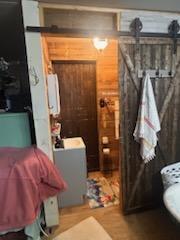 bathroom featuring hardwood / wood-style flooring