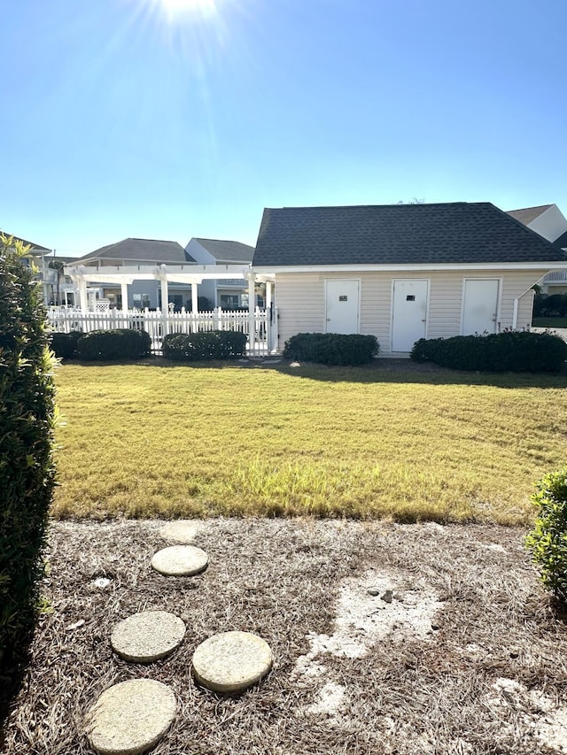 exterior space featuring a yard