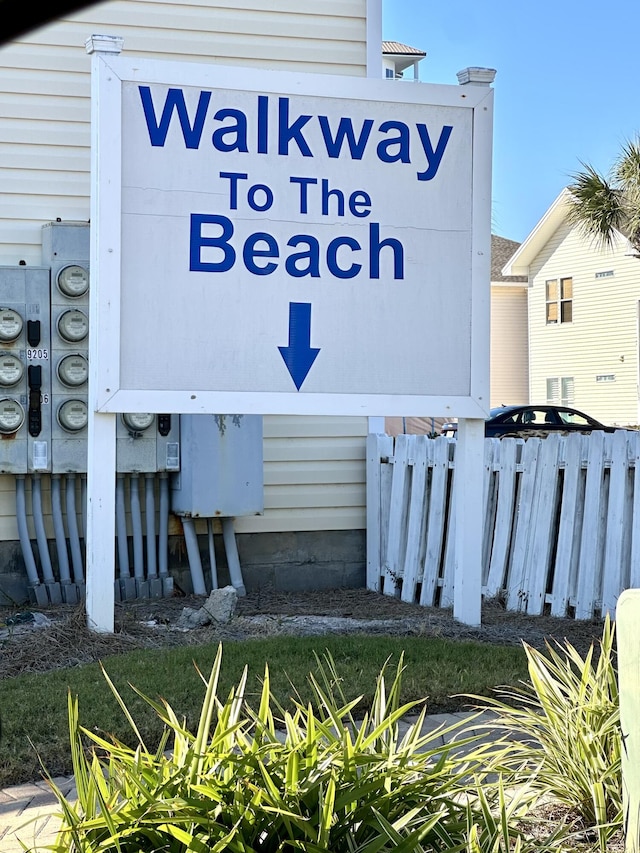 view of community sign