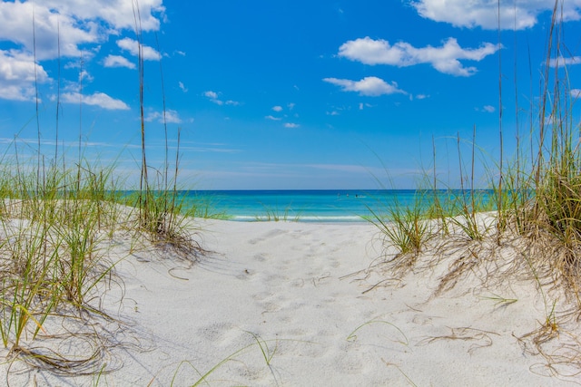 property view of water with a beach view