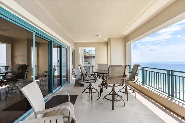 balcony with a water view