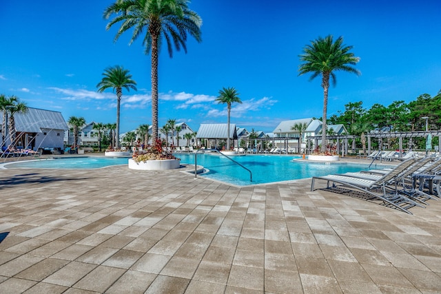 view of pool featuring a patio area