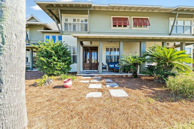 exterior space featuring french doors