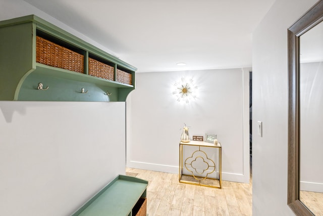 mudroom featuring light hardwood / wood-style floors