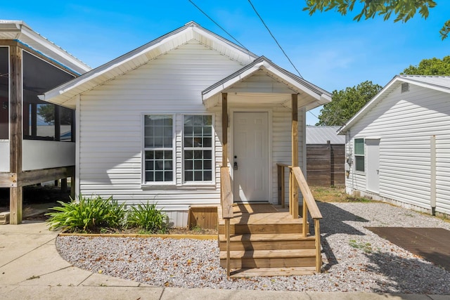 view of bungalow-style home