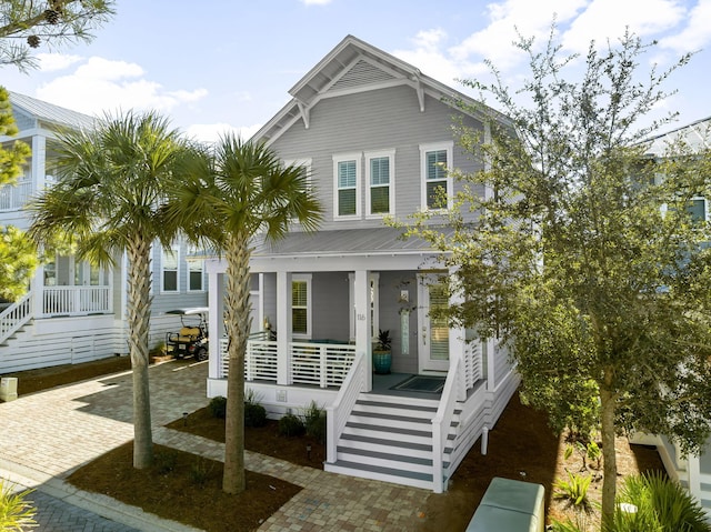 view of front of home featuring covered porch