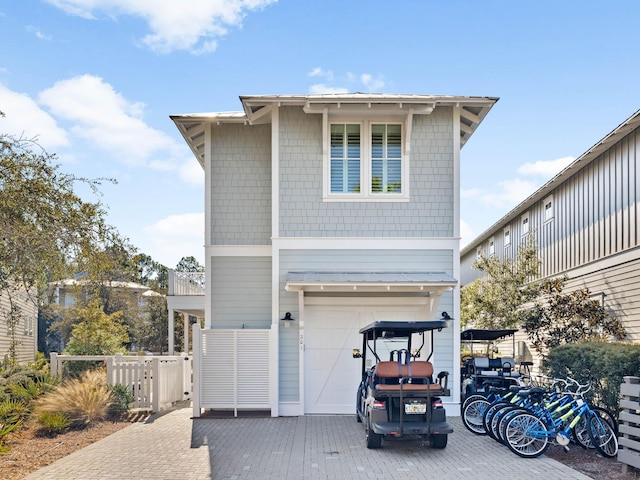 view of front of house with a garage